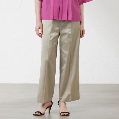 ＜AMACA (Women)＞コンパクトサテン　ドロストパンツ