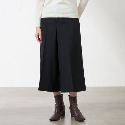 ＜AMACA (Women)＞ソフトクリアウールワイドクロップパンツ