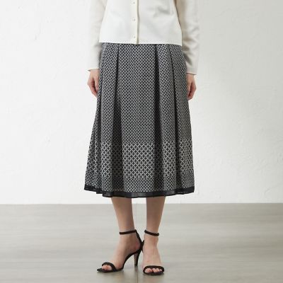 ＜AMACA (Women)＞サークルキカプリントタックパネルスカート