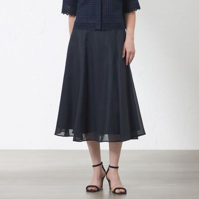 ＜AMACA (Women)＞ポリエステルオーガンジーフリルスカート