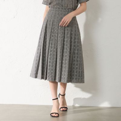 平日セール‼️ADORE グレー系チェック フレアスカート シズルチェック フレアスカート | AMACA (Women)/アマカ | 三越伊勢丹