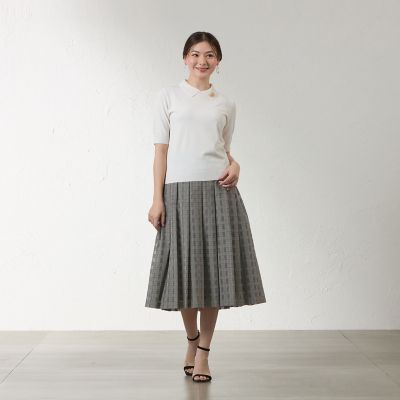 平日セール‼️ADORE グレー系チェック フレアスカート シズルチェック フレアスカート | AMACA (Women)/アマカ | 三越伊勢丹