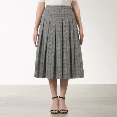 平日セール‼️ADORE グレー系チェック フレアスカート セール】 モノトーンチェックフレアースカート （スカート）｜ADORE