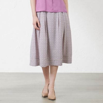 ＜AMACA (Women)＞ビットプリント幾何スカート