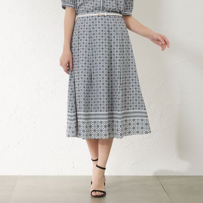 ダイヤ　スカート ダイヤモンド加工プリーツスカート（7144152020） | INED