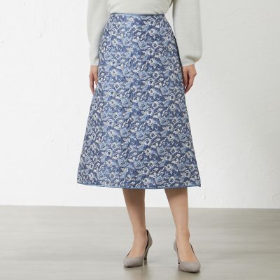 ＜AMACA (Women)＞フラワージャカードスカート