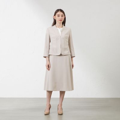 リネンライクポリエステルフレアスカート | AMACA (Women)/アマカ