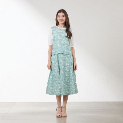 新品　アマカ　素敵なリバティアコーディオンプリーツスカート　38　緑39600円 LIBERTY】Angelica Garla スカート | AMACA