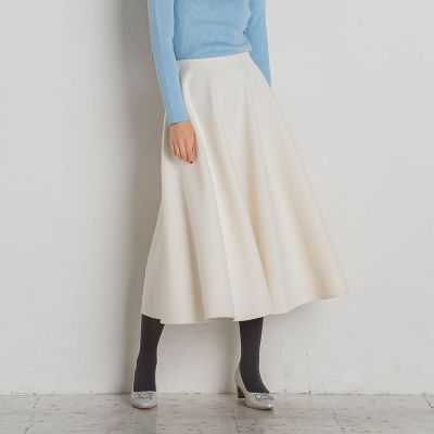 【大きいサイズ】メルトンロングサーキュラースカート≪手洗い可能≫