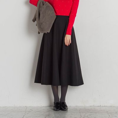 【大きいサイズ】メルトンロングサーキュラースカート≪手洗い可能≫