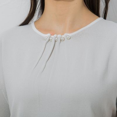 【大きいサイズ】【ＷＥＢ別注】ラッフルスリーブ配色プルオーバー≪手洗い可能／接触冷感≫