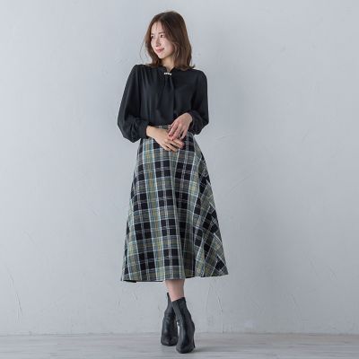 【大きいサイズ】パール付きボウタイブラウス≪洗濯機で洗える≫