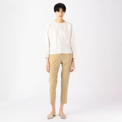 パウダリーシルク　バックギャザーブラウス