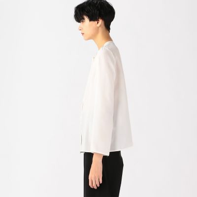 パウダリーシルク　フロントタックシャツ