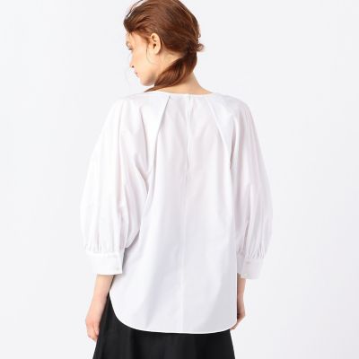 バイオツイル　ネックタックブラウス
