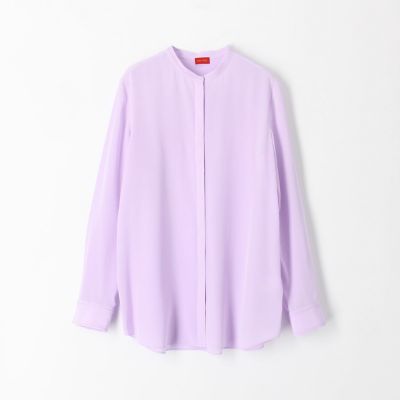シルクデシン　バンドカラーシャツ