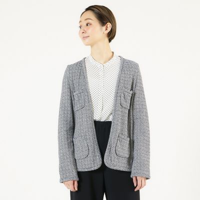 リングドットプリント　バンドカラーシャツ
