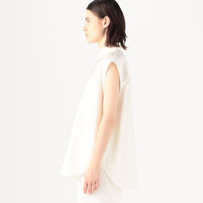 コットンシルクリネン　フレンチスリーブシャツ
