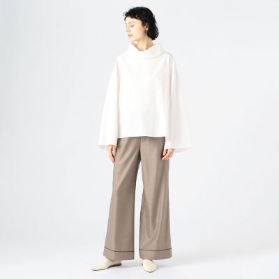 ベーシックコットン　ハイネックブラウス