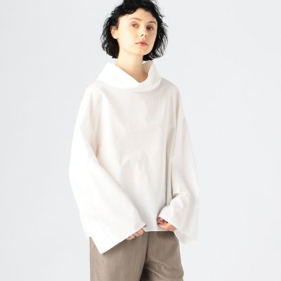 ベーシックコットン　ハイネックブラウス