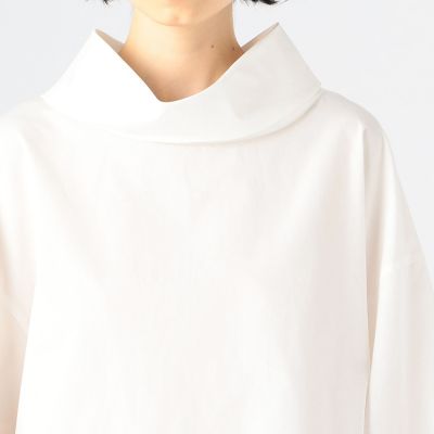 ベーシックコットン　ハイネックブラウス