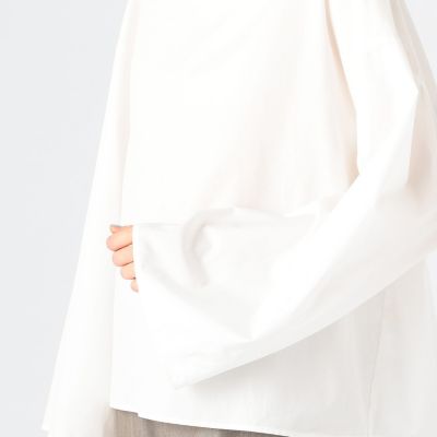 ベーシックコットン　ハイネックブラウス
