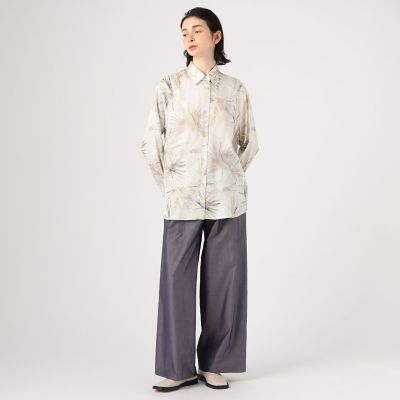 パームブランチプリント　ベーシックシャツ