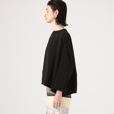 ライトダブルジョーゼット　クルーネックブラウス