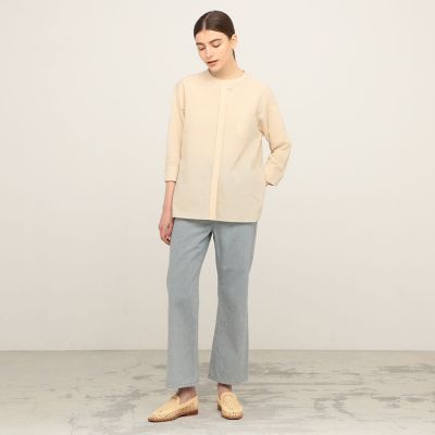 コットンキュプラコードボイル　クルーネックシャツ