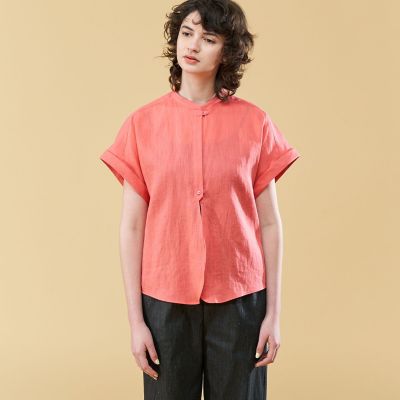 リネンラミーシルク　フレンチスリーブブラウス