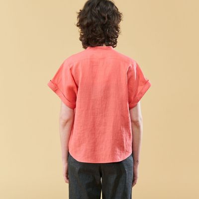 リネンラミーシルク　フレンチスリーブブラウス