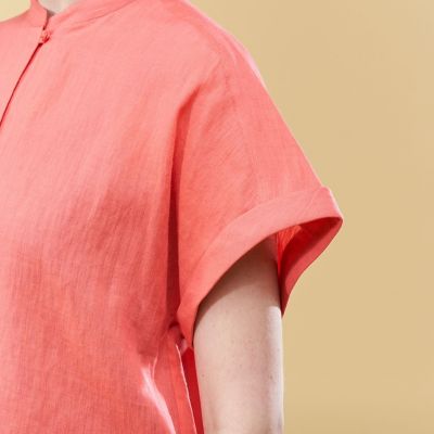 リネンラミーシルク　フレンチスリーブブラウス