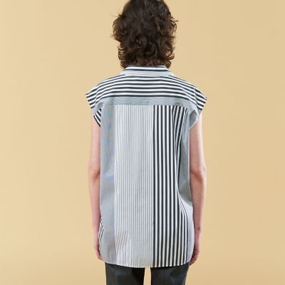 美品⁑メフウ　芽風　コットン フレンチスリーブブラウス　ブラックチェック　40 コットンストレッチブロード フレンチスリーブブラウス | maison