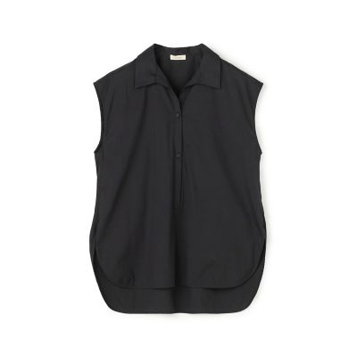 コットンストレッチブロード フレンチスリーブブラウス コットン 