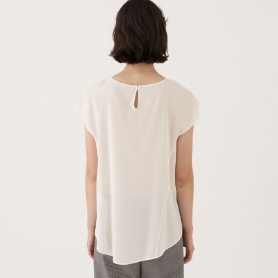 TOMORROWLANDデプレシルクストレッチシフォンフレンチスリーブブラウス TOMORROWLANDデプレシルクストレッチシフォンフレンチスリーブ