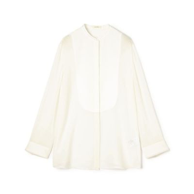 ＜maison TOMORROWLAND＞シルクシフォン　ブザムブラウス