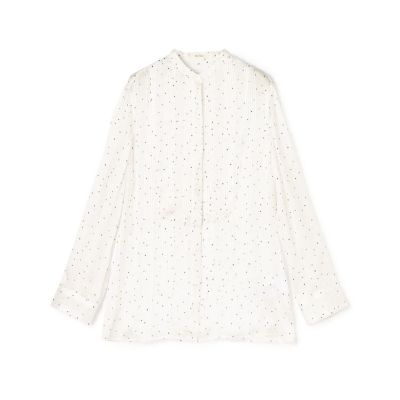 ＜maison TOMORROWLAND＞シルクシフォンストライプドットプリント　ブザムシャツ