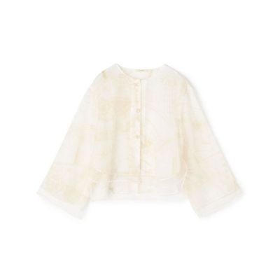 ＜maison TOMORROWLAND＞マリンプリント　クルーネックカーディガン