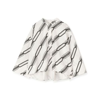 ＜maison TOMORROWLAND＞モノトーンプリント　バックタックブラウス