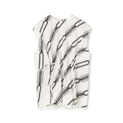 ＜maison TOMORROWLAND＞モノトーンプリント　フロントアジャストブラウス