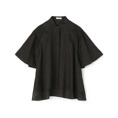 リネンラミーシルク　ピンタックスリーブブラウス