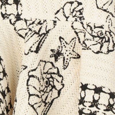 シェルプリントラッセルニット ペプラムプルオーバー | maison