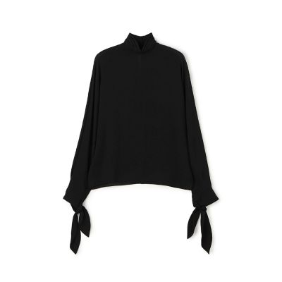 シルクジョーゼット　ハイネックブラウス