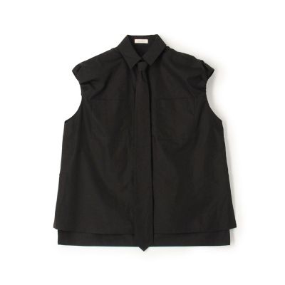 コットンタイプライター　タイ付きシャツ