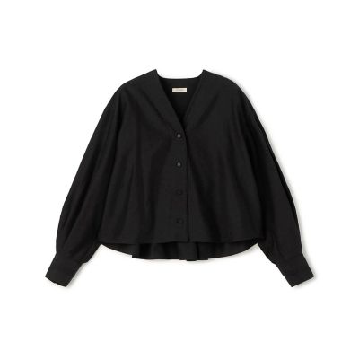 コットンシルクポプリン　Ｖネックブラウス