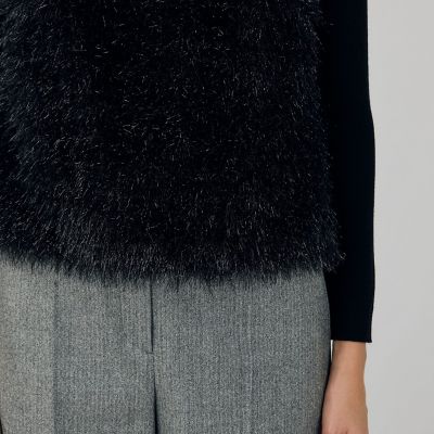 【2024AW】デプレ レイニーシャギー クルーネックベスト 定価6.5万円 黒 2024AW】デプレ レイニーシャギー クルーネックベスト 定価6.5万