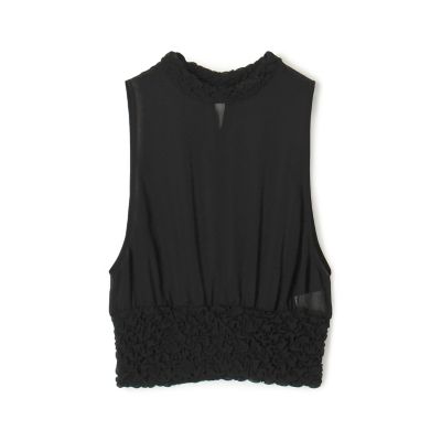 ＜maison TOMORROWLAND＞シャーリングシルク　タンクトップ