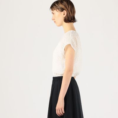 シャーリングシルク　ショートプルオーバー