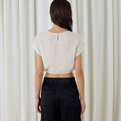 シャーリングシルク　ショートプルオーバー