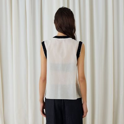 コットンシルクローン　スリーブレスブラウス